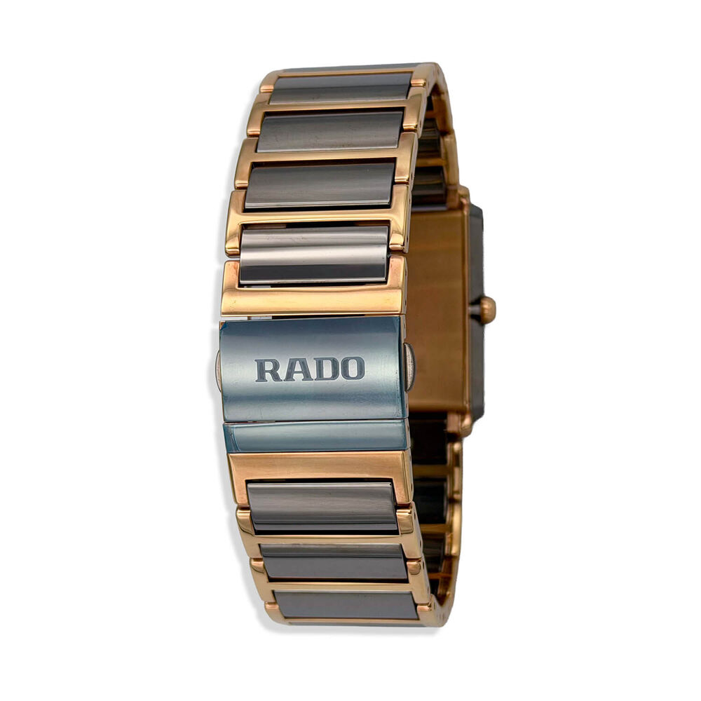 Pre-Owned Rado Integral 31mm White Enamel Diamond Dot Dial Rose Gold&Plasma Case Bracelet Watch
