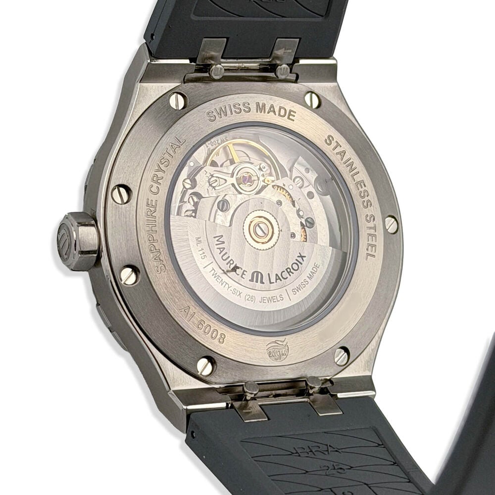 Pre-Owned Maurice Lacroix Aikon 42mm Automatic Grey Dial Black Rubber Strap Watch