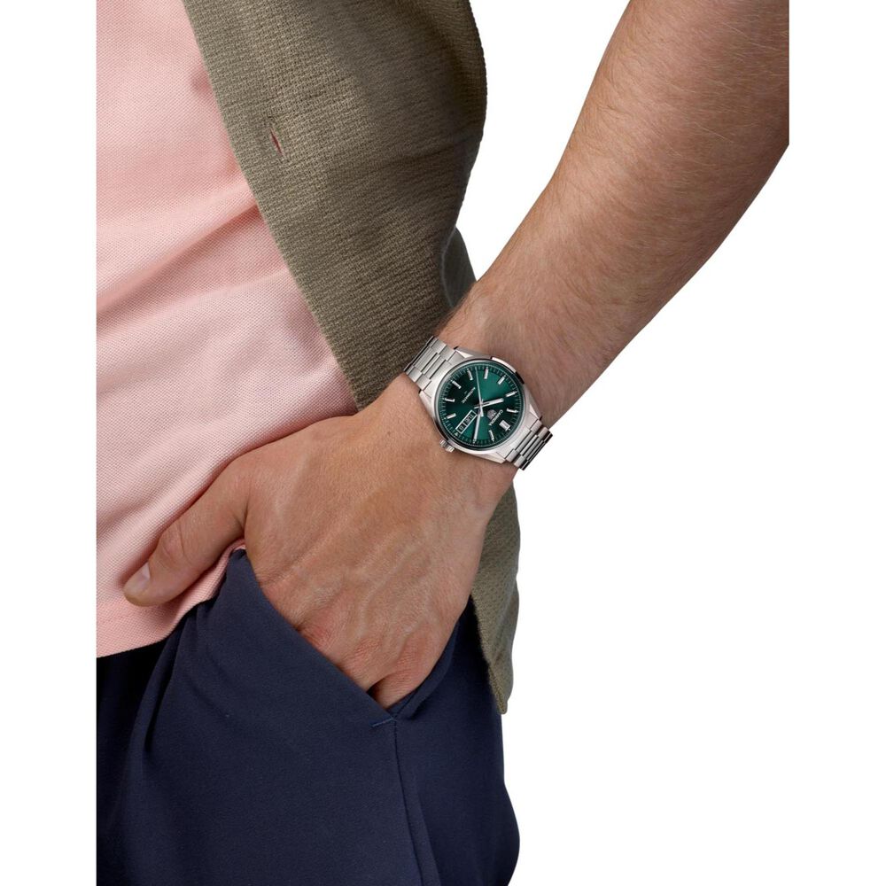 TAG Heuer Carrera Day-Date 41mm Green Dial Steel Bracelet Watch image number 5