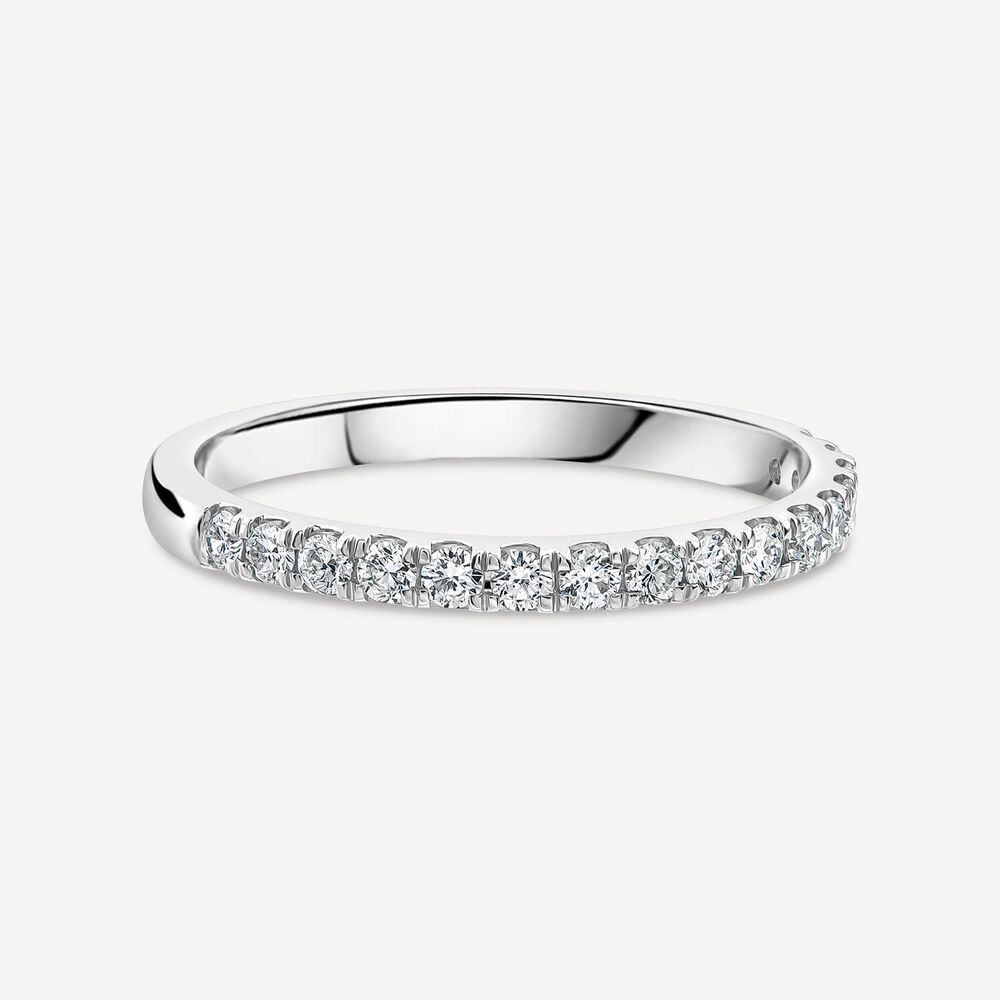 Born Platinum 0.25ct Lab Grown Diamond Claw Set Half Eternity Wedding Ring image number 2