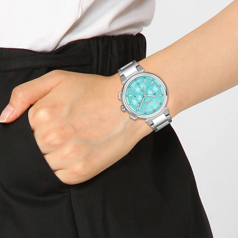 BOSS One 38mm Blue Dial Steel Bracelet Watch image number 3