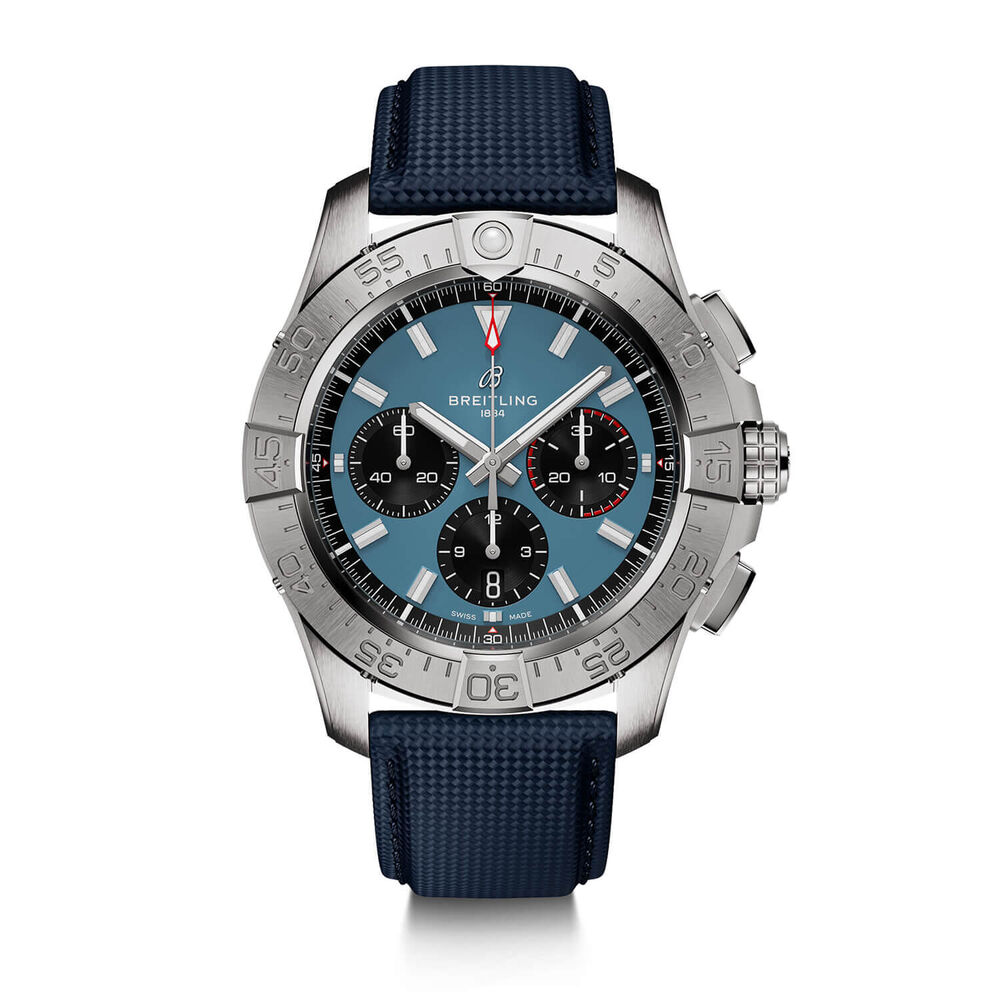 Breitling Avenger B01 Chronograph 44mm Blue Dial & Blue Leather Strap Watch image number 0