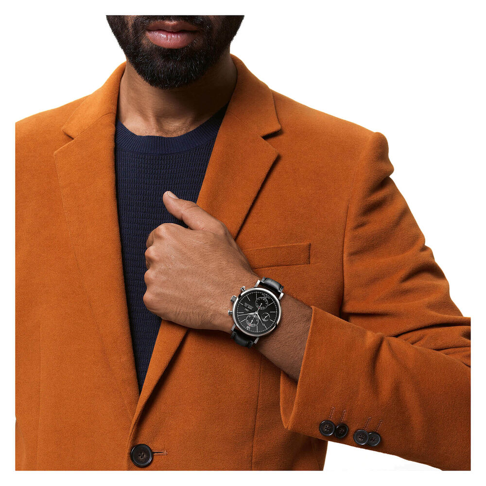 IWC Schaffhausen Portofino Chronograph Black Dial Strap Watch image number 7