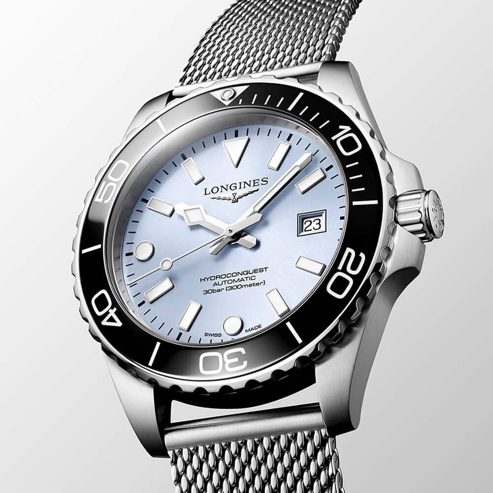 Longines Hydroconquest 42mm Frosted Blue Dial Stainless Steel Bracelet Watch