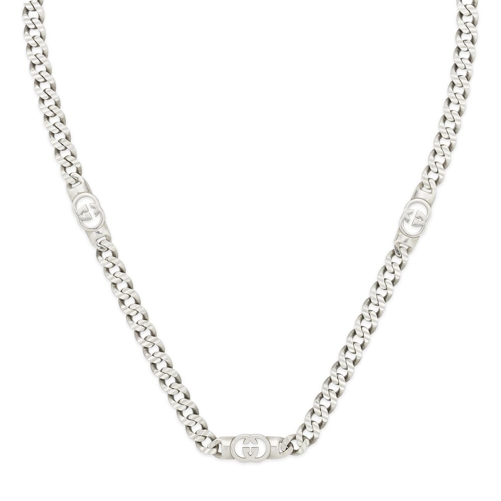 Gucci Interlocking G Sterling Silver Chain Necklace