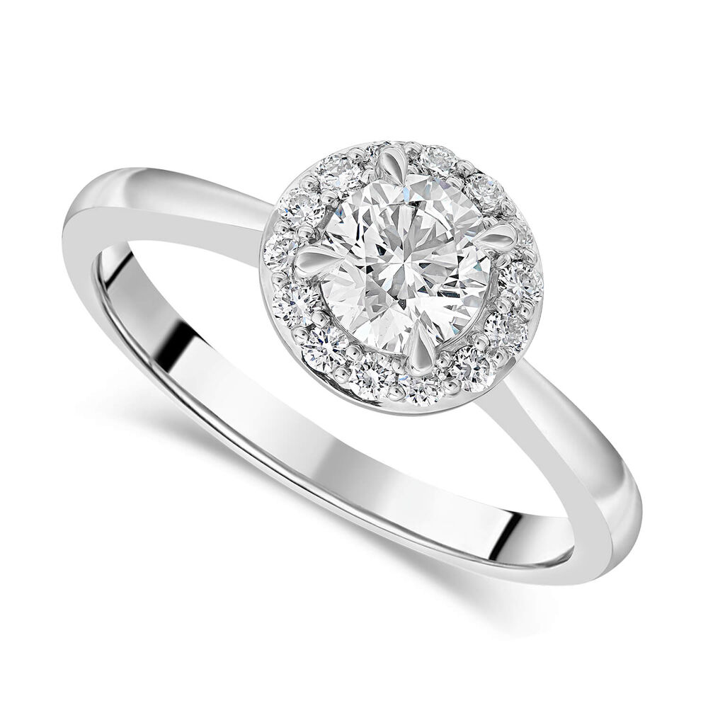 Platinum 0.55ct Amia Diamond Halo Ring image number 0