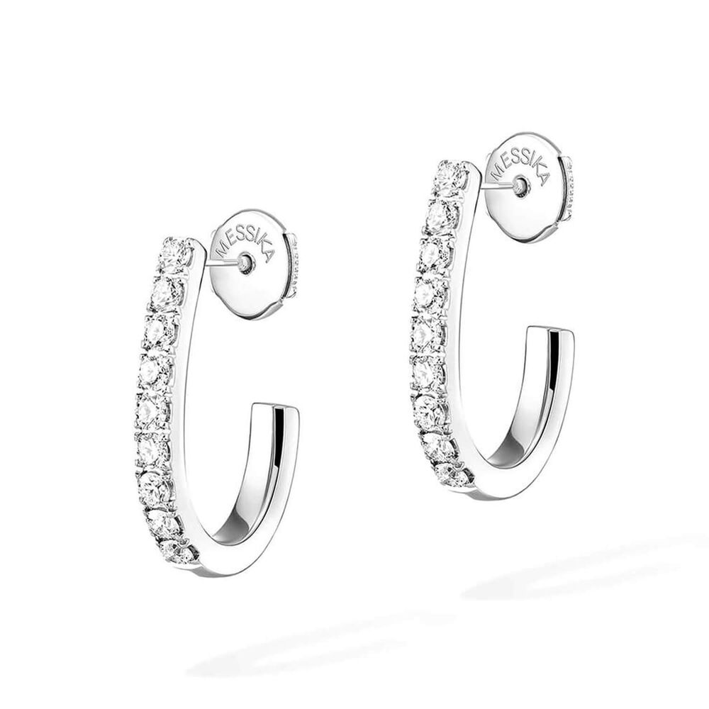 Messika Gatsby XS Hoop 0.17ct Diamond White Gold Earrings image number 0