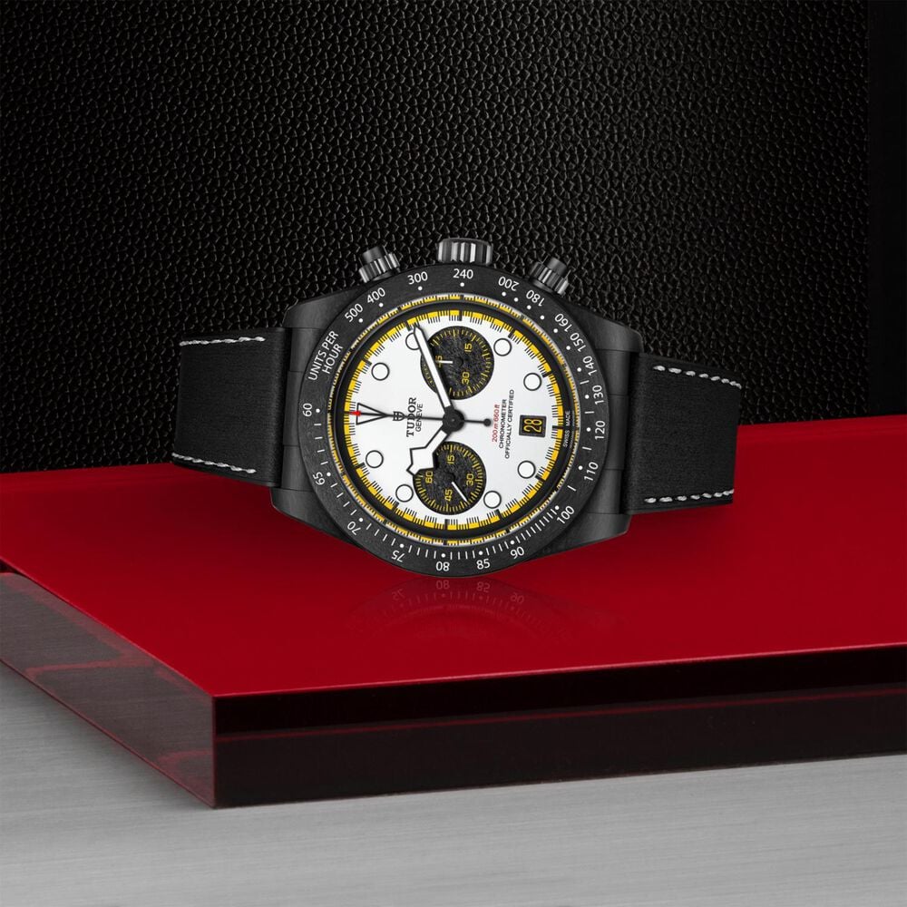 TUDOR Black Bay Chrono 'Carbon 26' 42mm White Dial Black Strap Watch