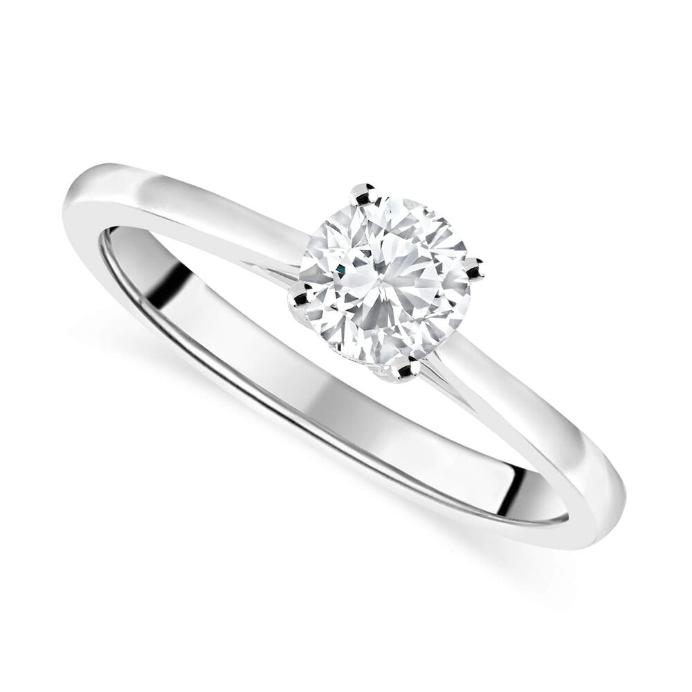 18ct White Gold 0.25ct Round Diamond Tulip Setting Ring