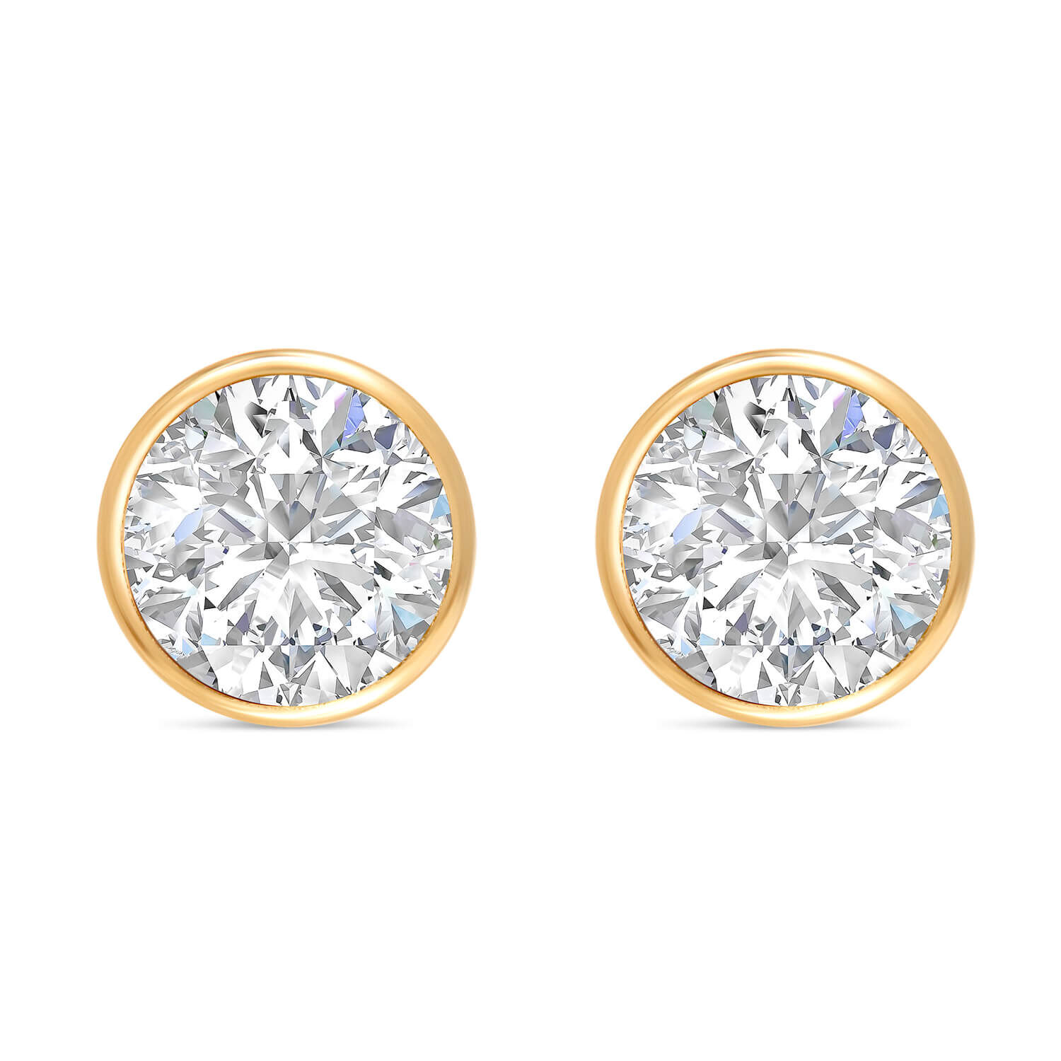Cubic zirconia stud earrings yellow gold hot sale