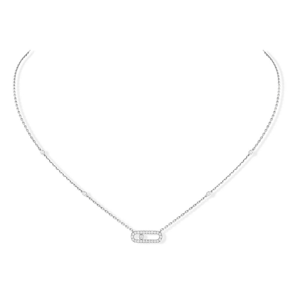 Messika Move Uno Pave 18ct White Gold 0.20ct Pave Diamond Necklace