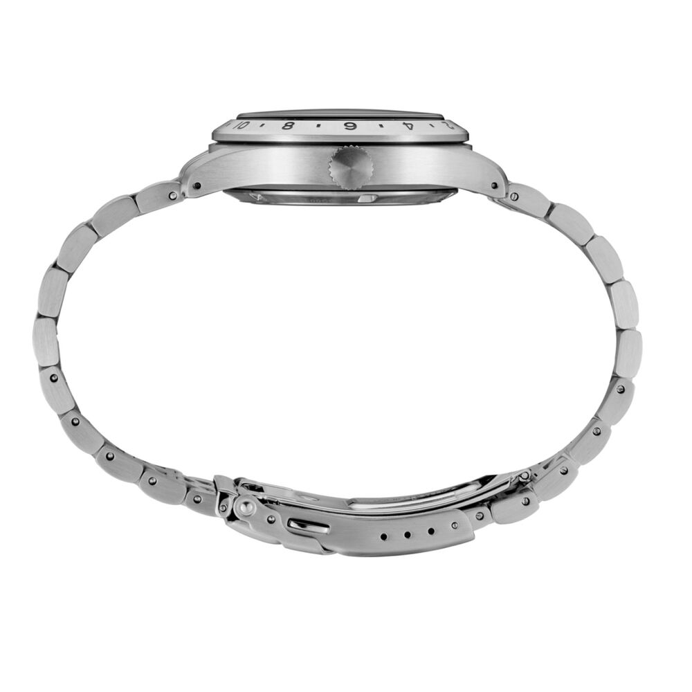 Seiko 5 Sports Field 'Deploy' Mechanical GMT 39.4mm Black Dial Steel Bracelet Watch image number 4