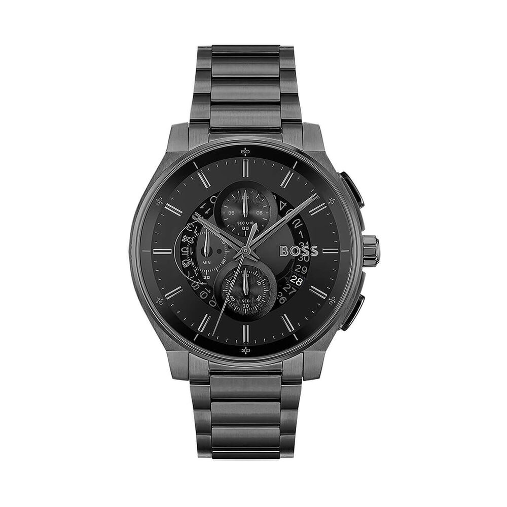 BOSS Peak 2.0 Chronograph 45mm Black Dial Steel Bracelet Watch