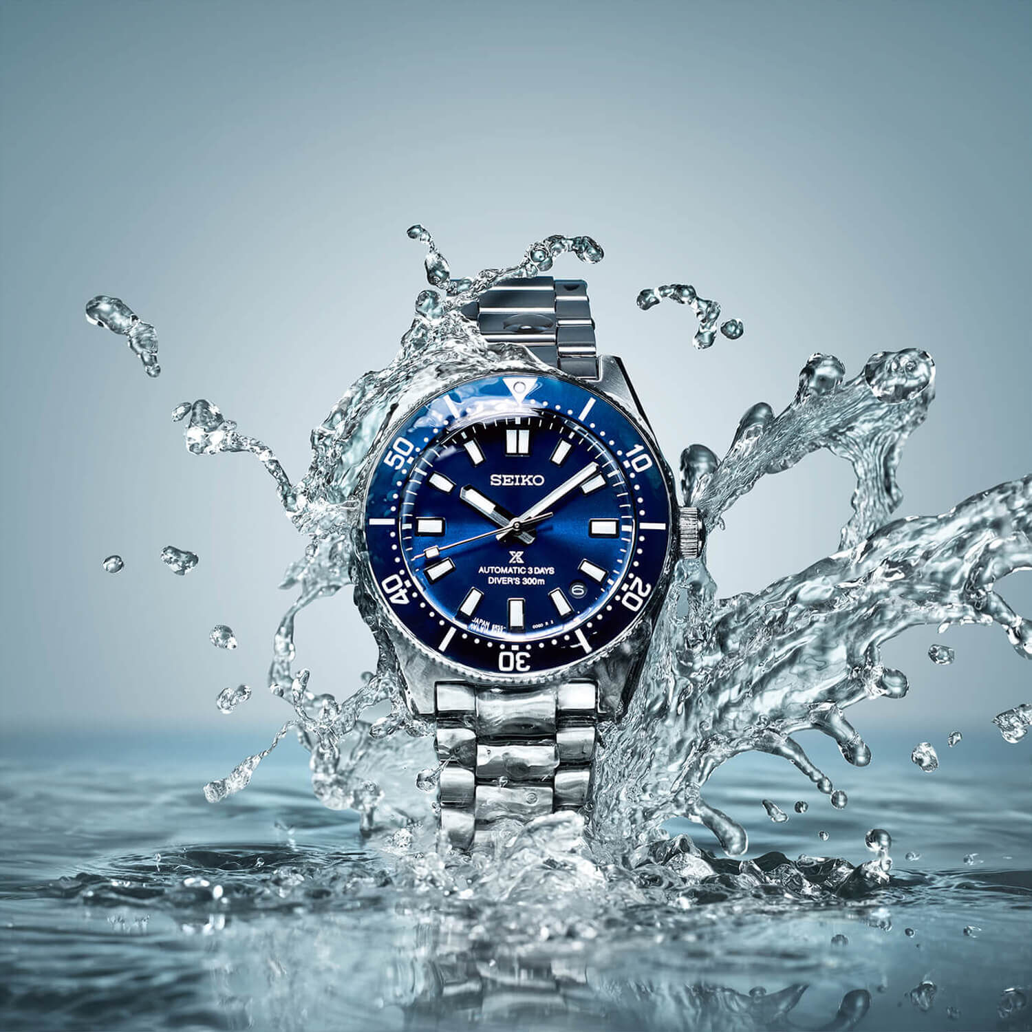 Seiko Prospex 1965 Revival Diver s 40mm Scuba Blue Dial Steel Bracelet Watch