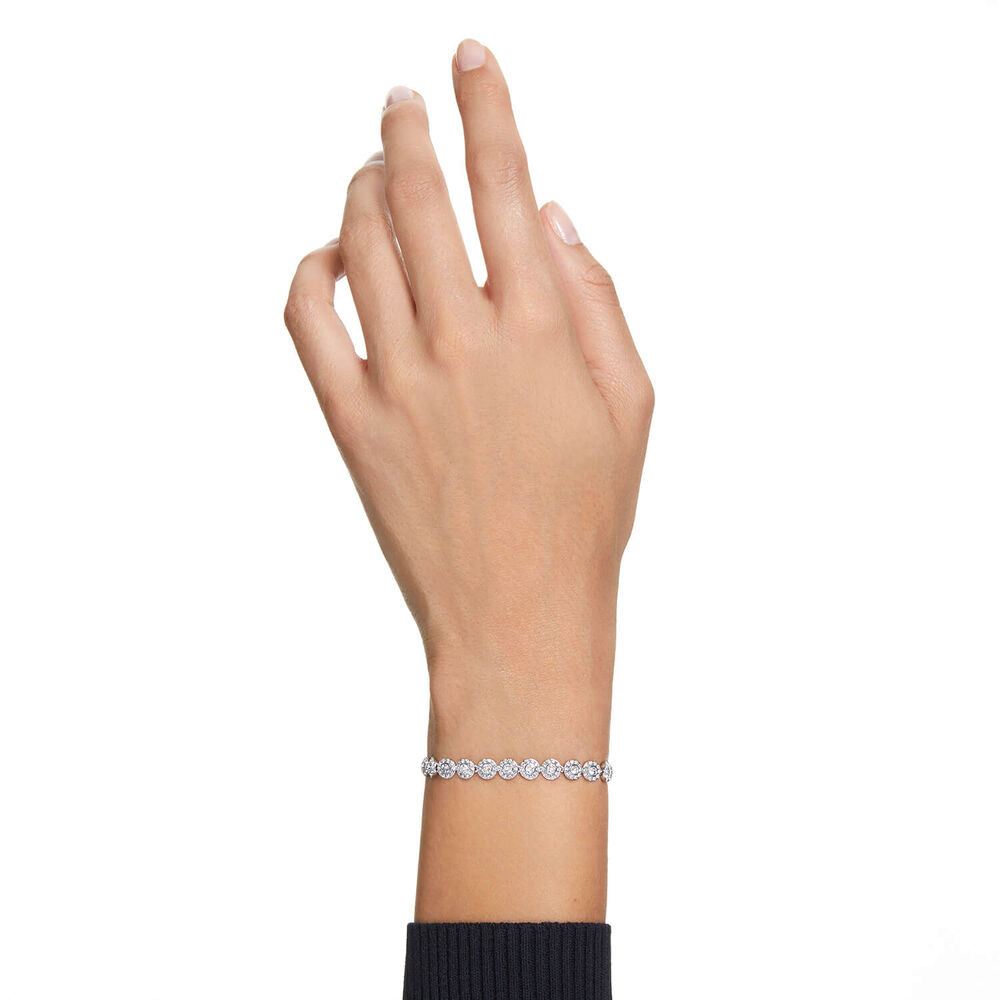 Swarovski Crystal Angelic Rhoidum Plated Halo Bracelet