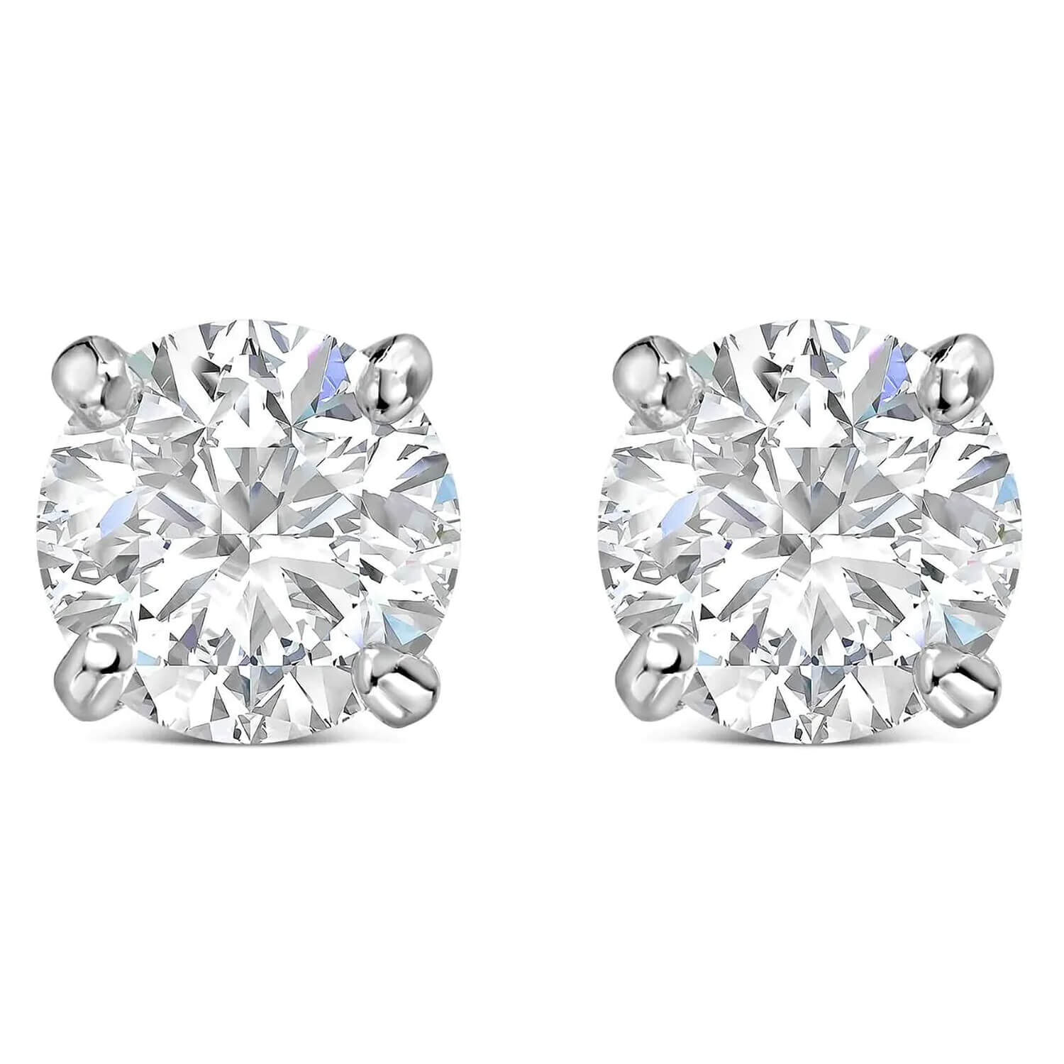 Sterling Silver Cubic Zirconia Medium Claw Stud Earrings at Fraser Hart