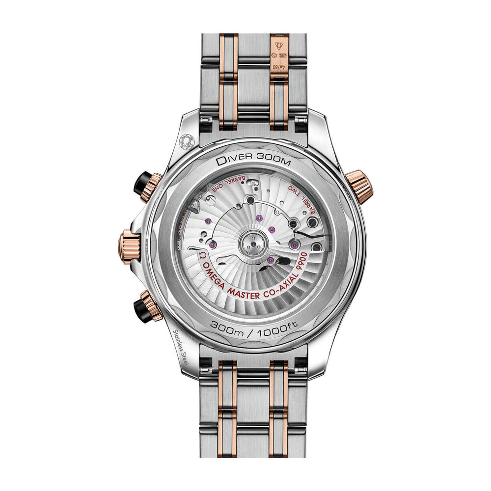 Omega Seamaster Diver 300 Chrono Black Mens Silver & Rose Gold Watch