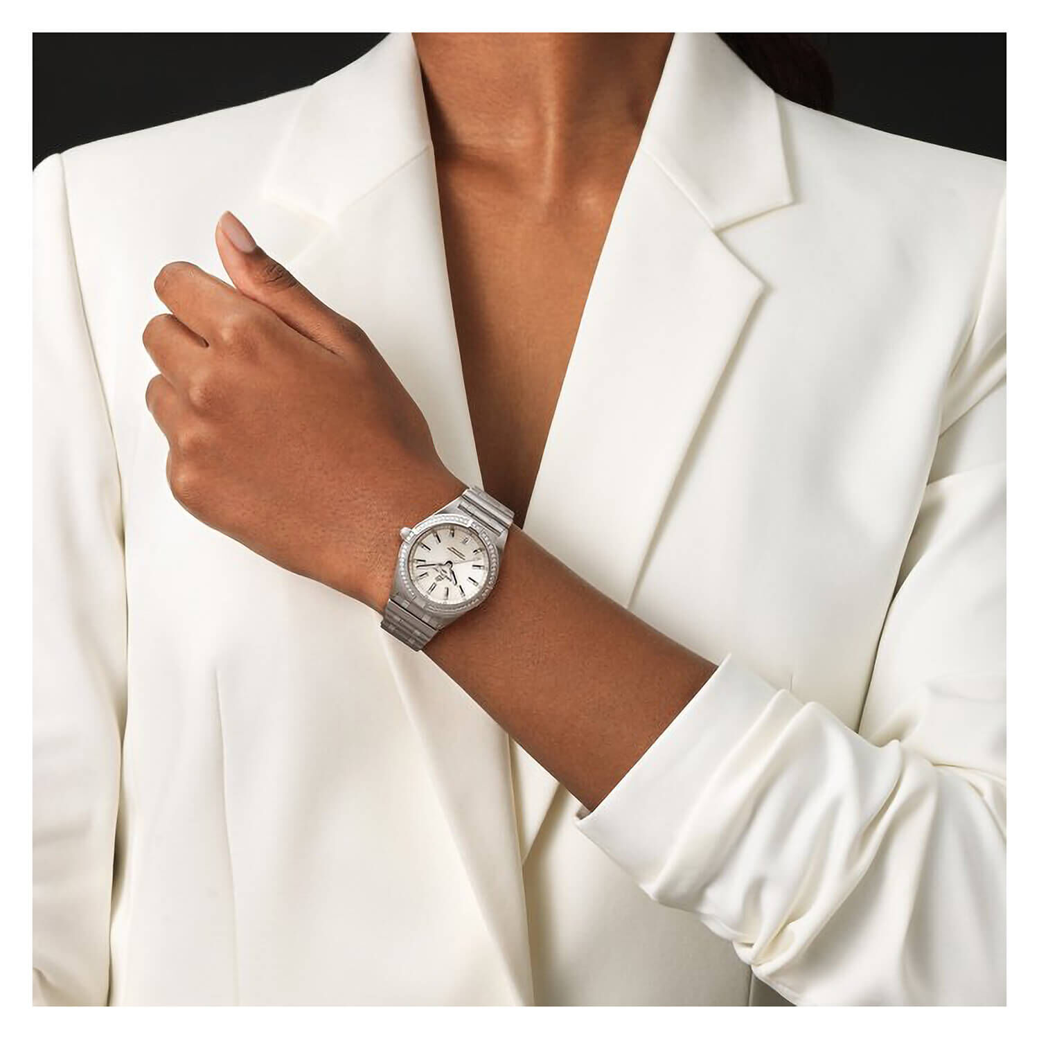 Breitling Chronomat 32mm White Dialmond Dot Diamond Steel Ladies Watch