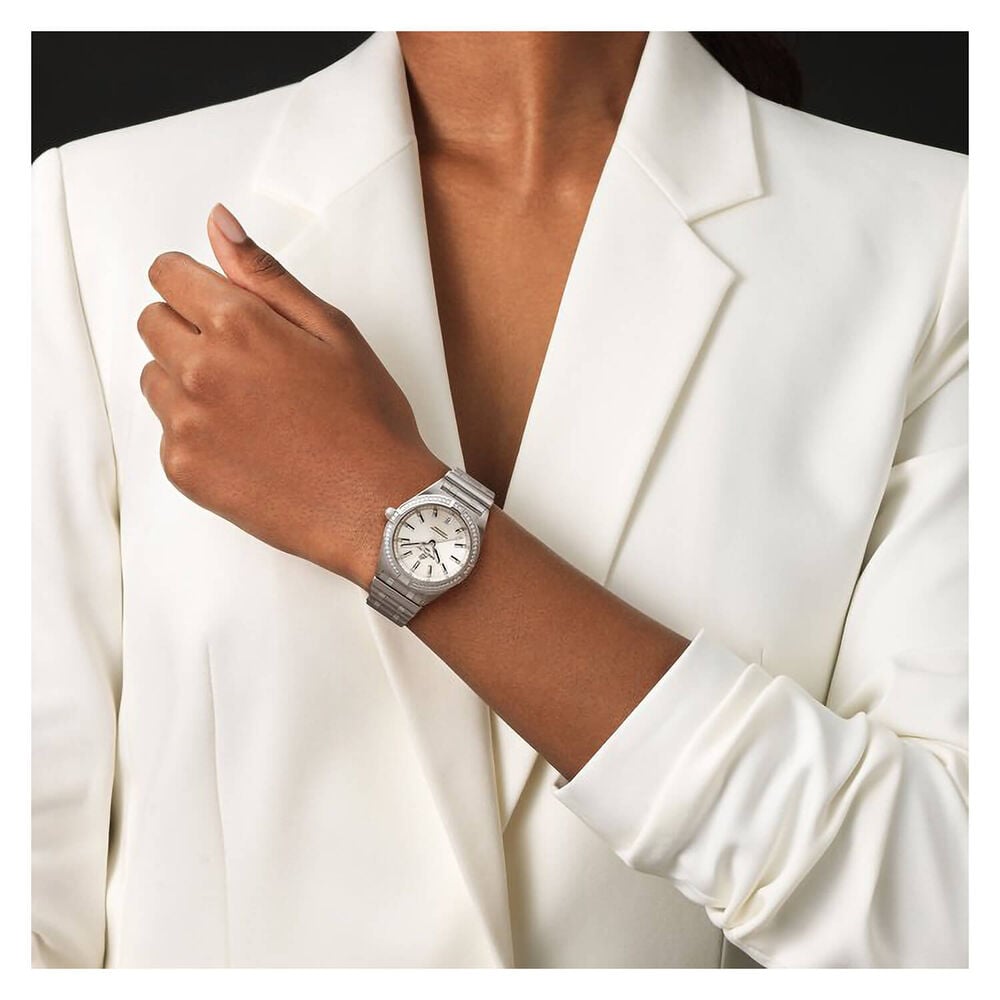 Breitling Chronomat 32mm White Dialmond Dot Diamond Steel Ladies Watch image number 2