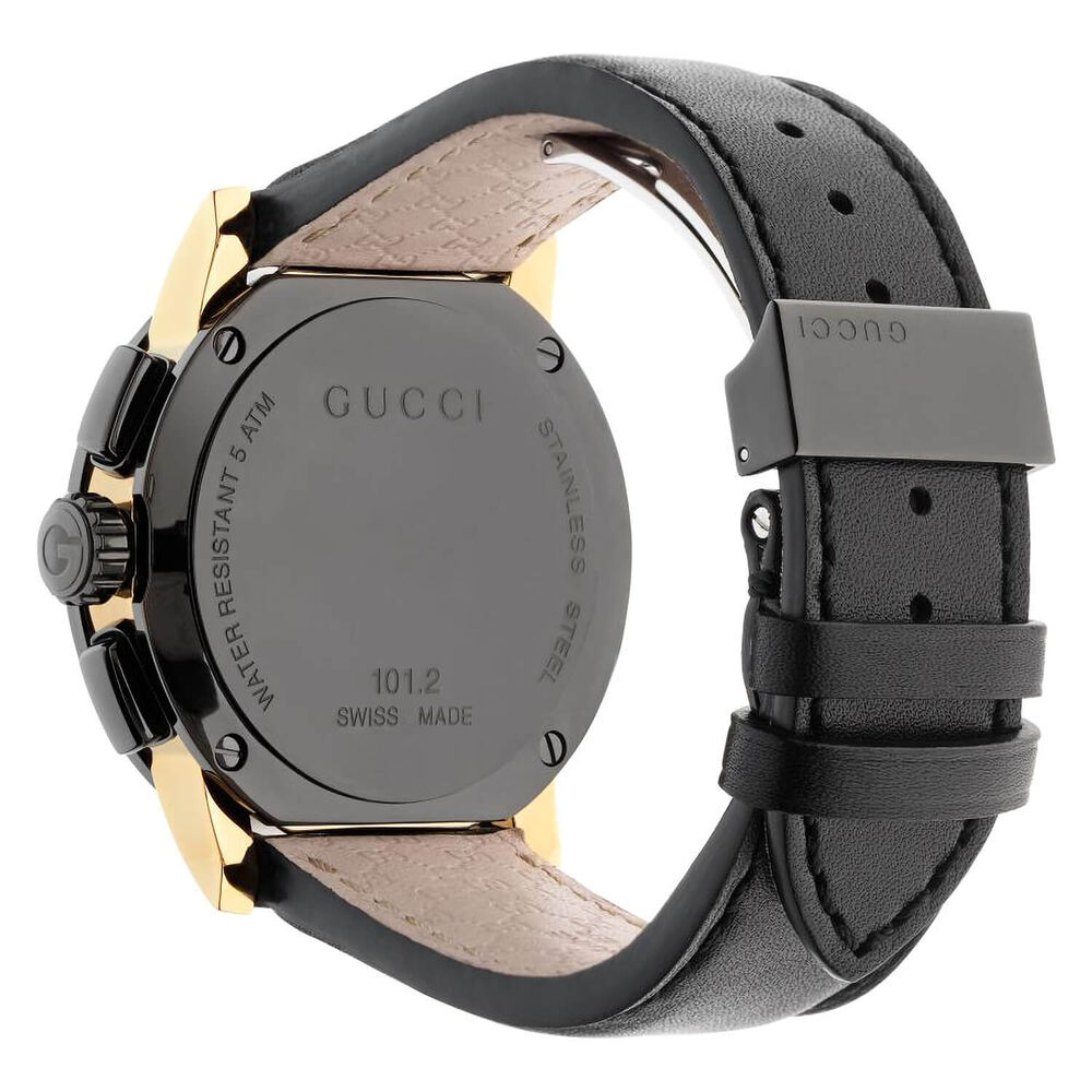 Gucci G-Chrono 44mm Dial Yellow Gold PVD & Steel Case Leather Strap Watch image number 1