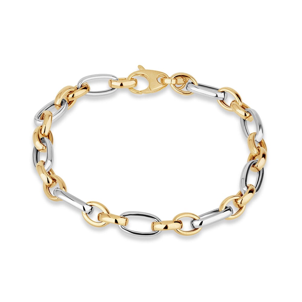 9ct Two-Tone Gold Open Link Bracelet