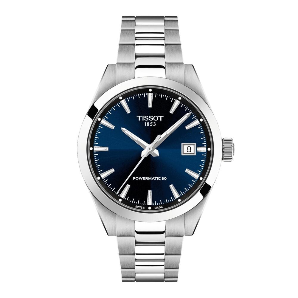 Tissot Gentleman Auto 38mm Blue Dial Steel Case Bracelet Watch