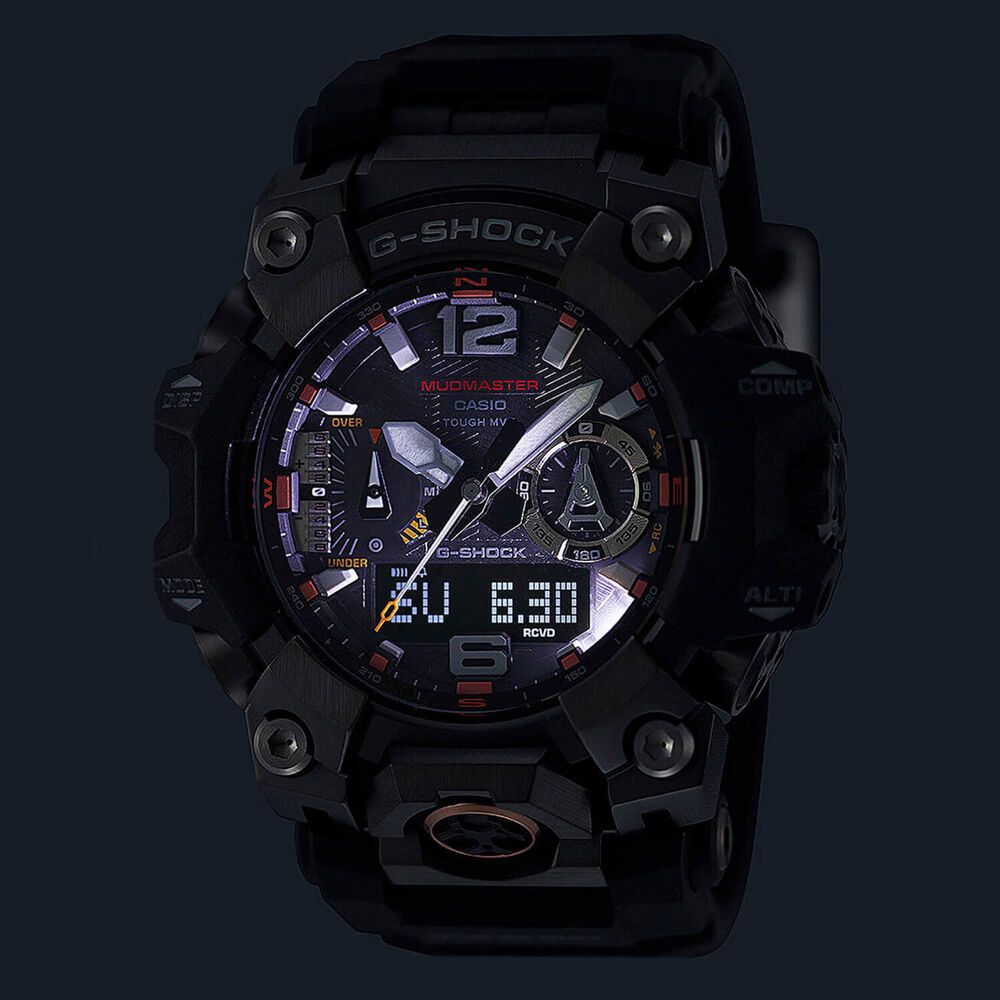 G-SHOCK Master of G Mudmaster 58.7mm Dial Black Resin Strap Watch image number 4