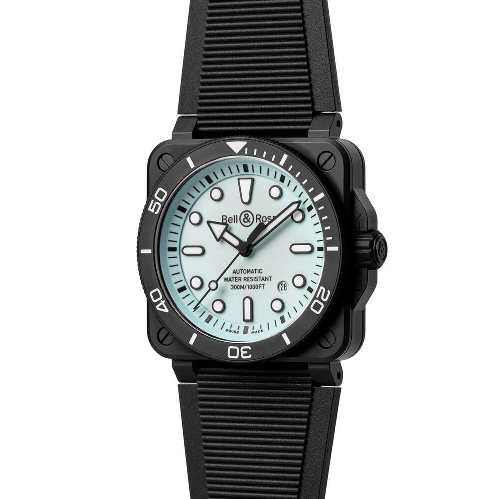 Bell & Ross BR 03 Diver Full Lum Ceramic 42mm Blue Dial Rubber Strap Watch image number 1