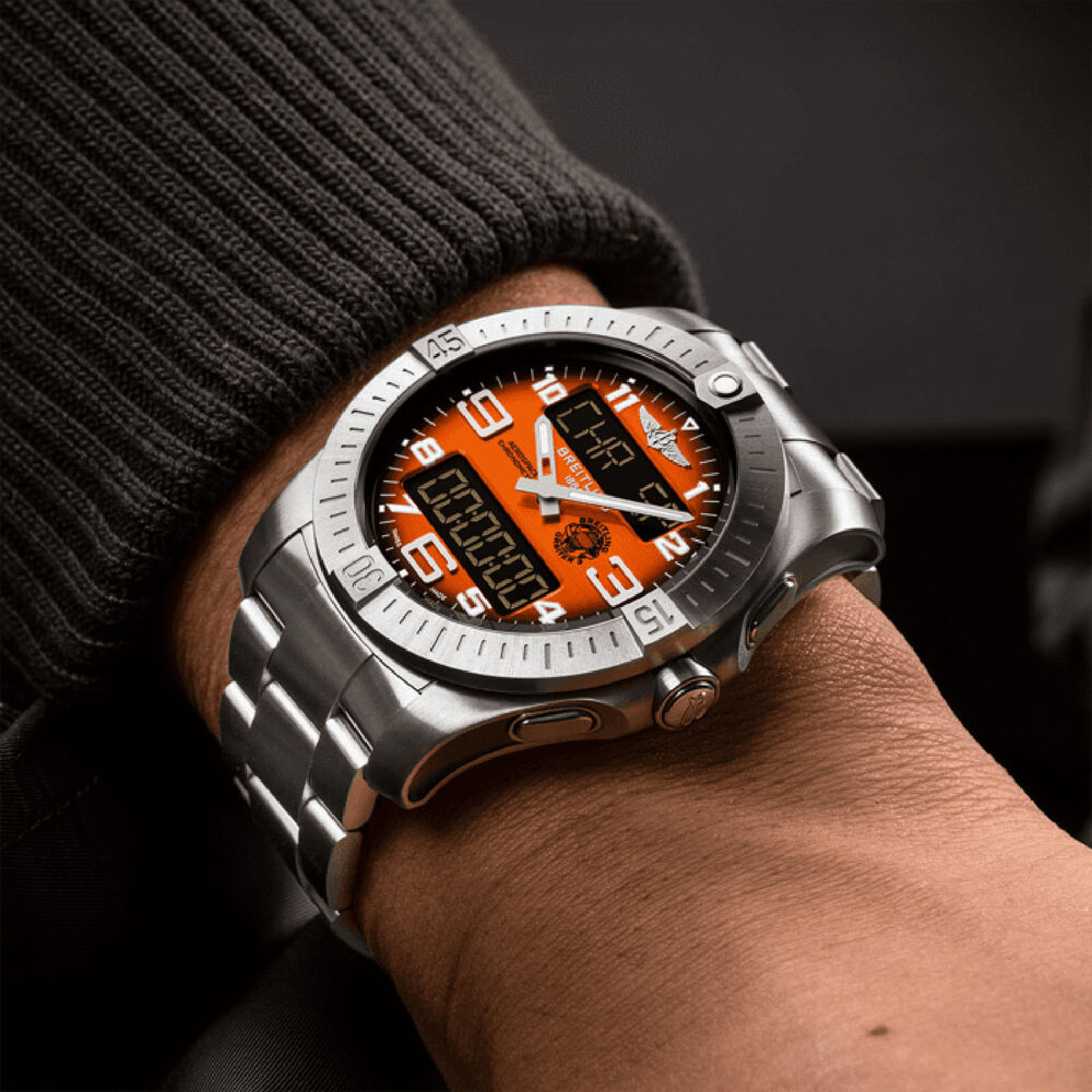 Breitling Aerospace B70 Orbiter 43mm Orange Dial Titanium Bracelet Watch image number 3