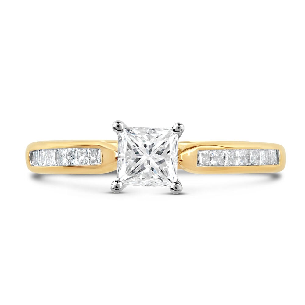 18ct Yellow Gold 0.75ct Princess Diamond Tulip Setting Ring