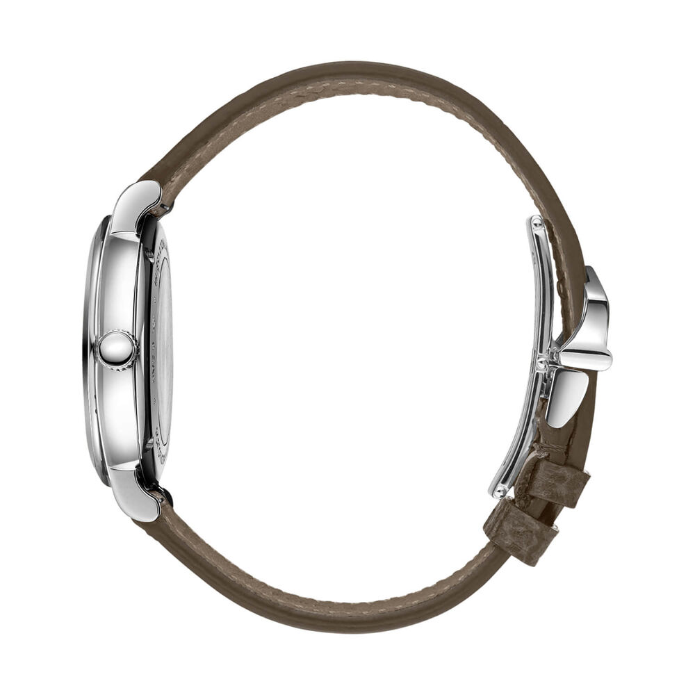 IWC Schaffhausen Portofino Automatic Day & Night 34mm White Dial Taupe Leather Strap Watch image number 4