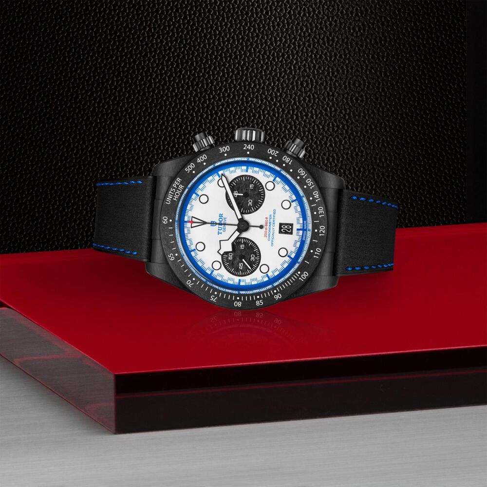 TUDOR Black Bay Chrono 'Carbon 25' Limited Edition 42mm White Dial Black Strap Watch image number 3