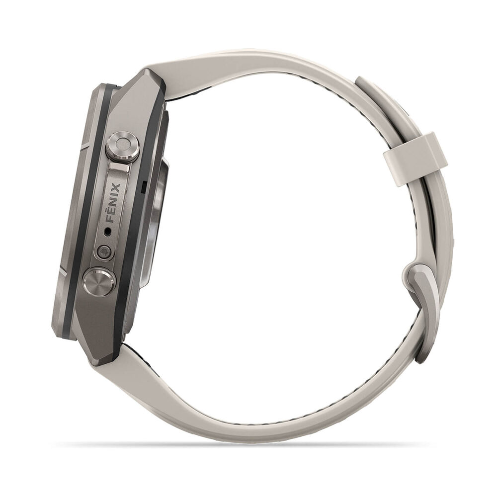 Garmin fenix 9 Pro 43mm Titanium Fog Grey/Dark Sandstone Silicone Strap Watch