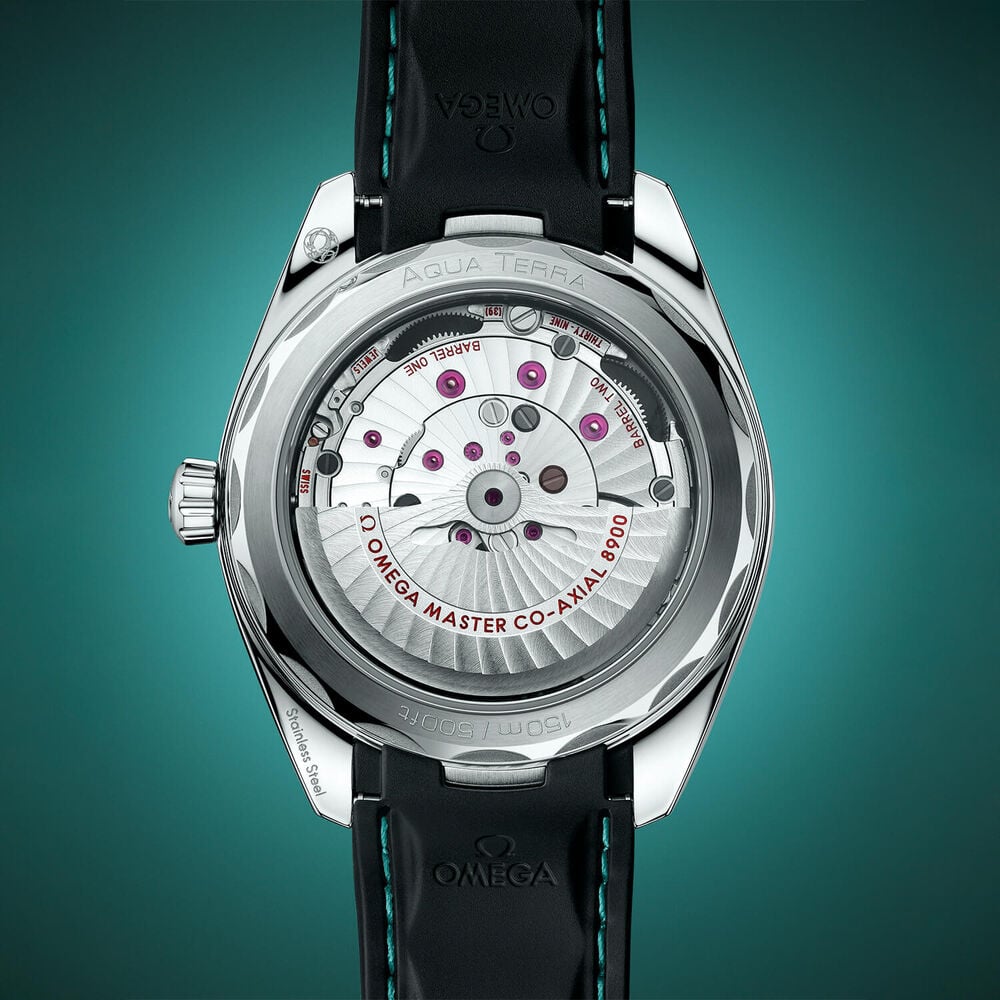 OMEGA Seamaster Aqua Terra 150M 41mm Turquoise Dial Rubber Strap Watch image number 6
