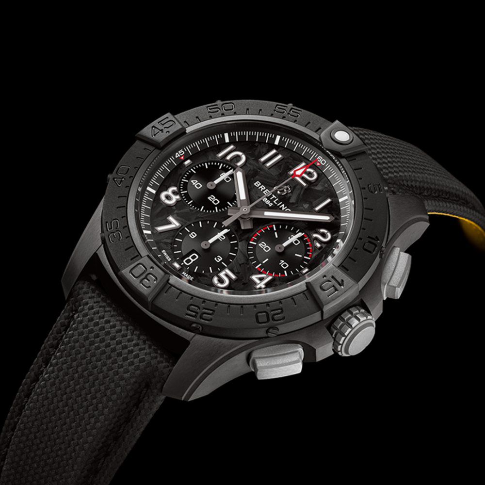 Breitling Avenger B01 Chronograph 44mm Black Dial & Ceramic Case & Black Leather Strap Watch image number 2