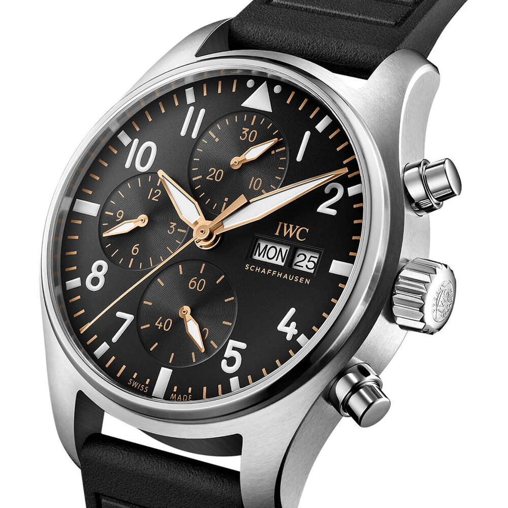 IWC Schaffhausen Pilot’s Chronograph APX GP 41mm Black Dial Rubber Strap Watch