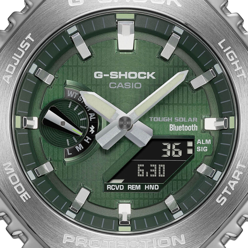G-SHOCK Metal Covered 49.3mm Green Dial Black Resin Strap Watch image number 2