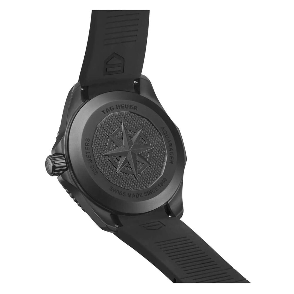 TAG Heuer Professional 200 Solargraph 40mm Black Dial DLC Case Rubber Strap Watch image number 4