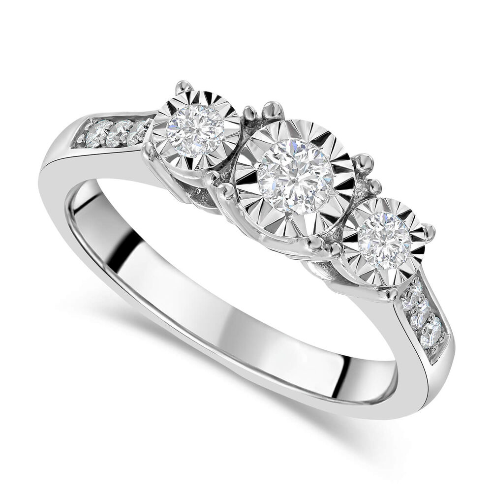 9ct White Gold Engagement Ring image number 0