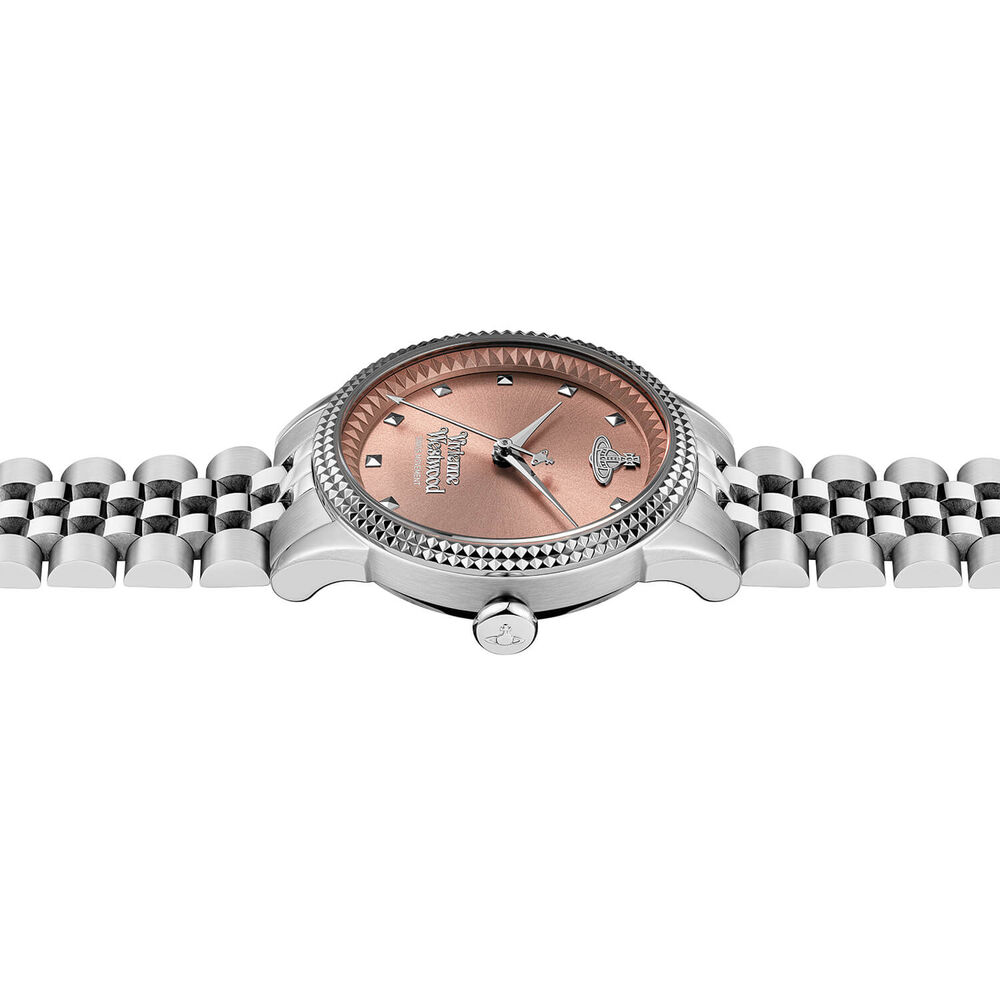 Vivienne Westwood Little Seymour 32mm Dusty Pink Dial Steel Bracelet Watch image number 3