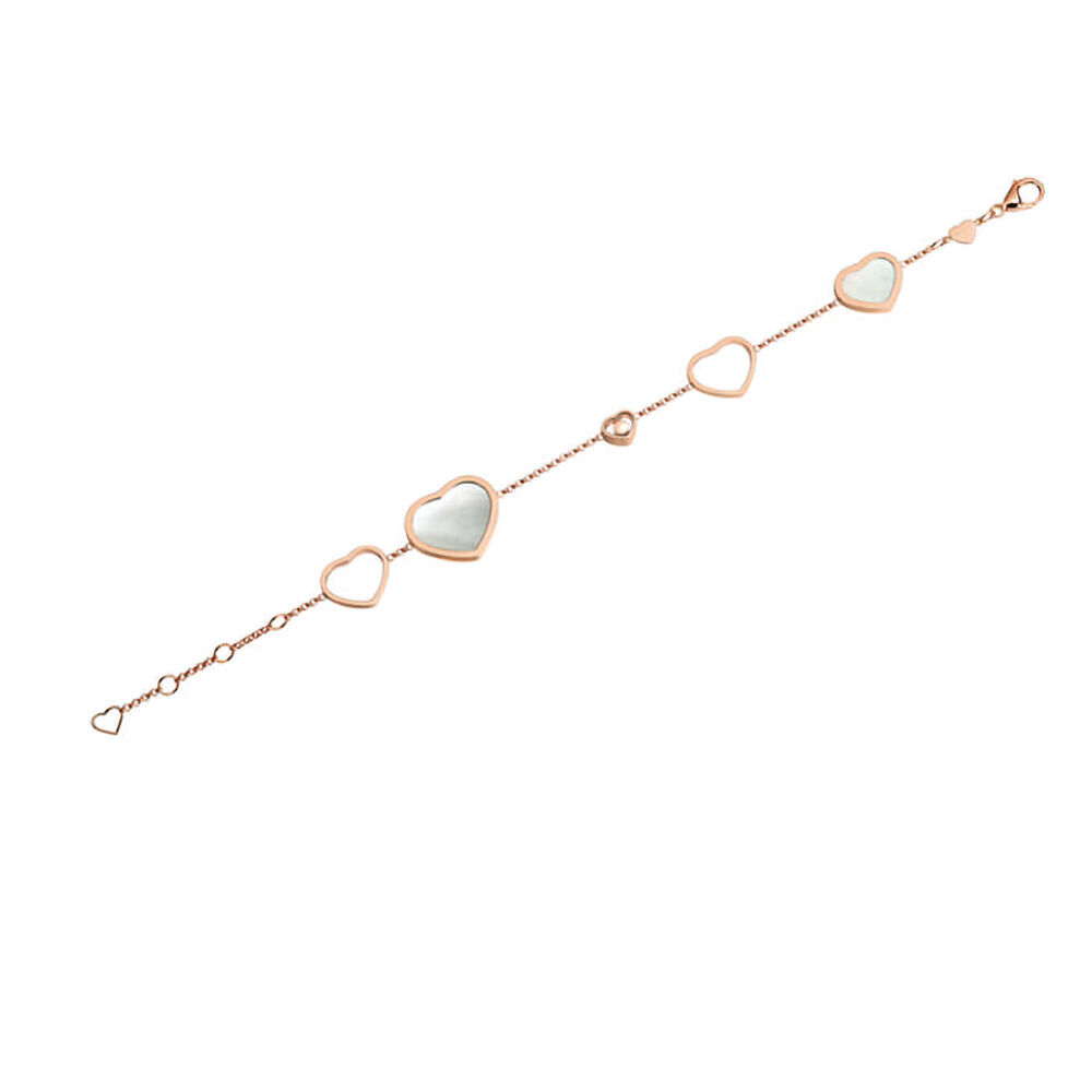Chopard 18ct Rose Gold Happy Hearts Diamond & Pearl Bracelet image number 1