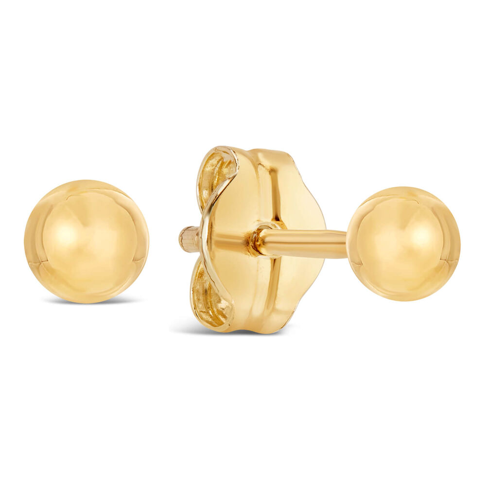 9ct Yellow Gold 3mm Polished Ball Stud Earrings image number 1