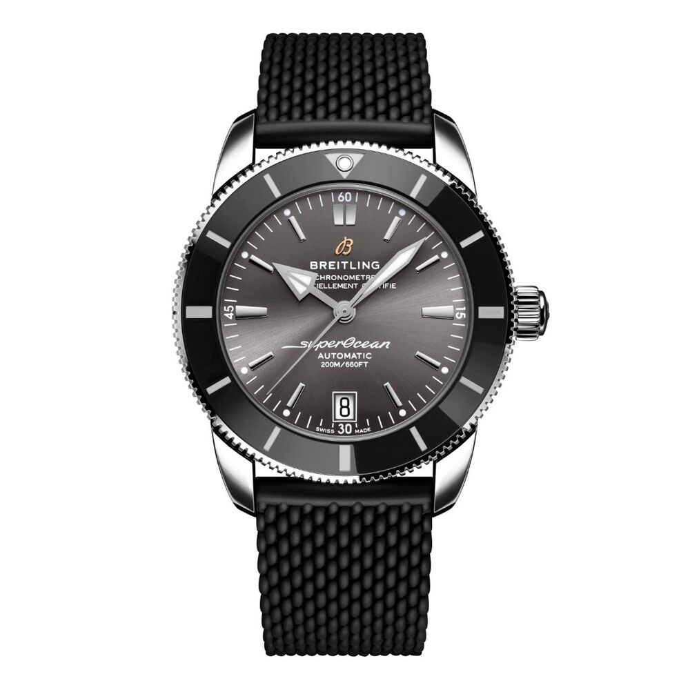 Breitling UK Edition Superocean Heritage B20 42mm Grey Dial Black Bezel Rubber Strap Watch