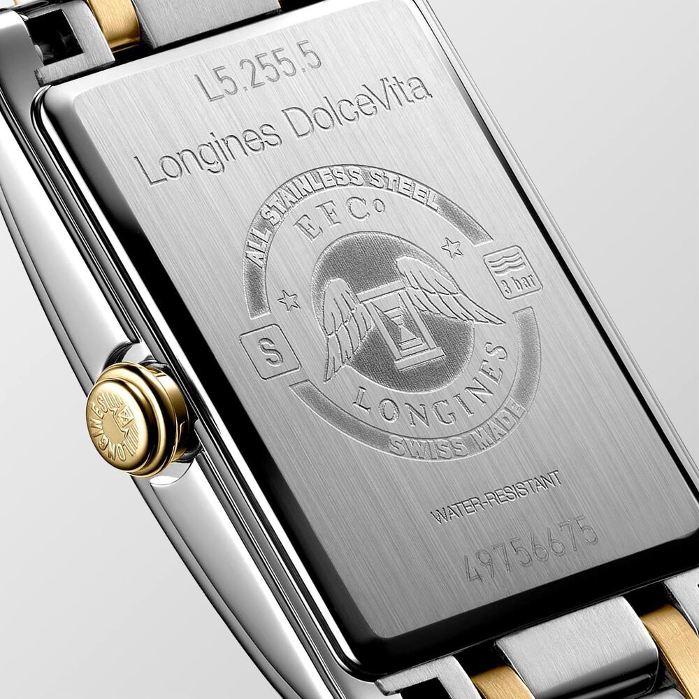 Longines DolceVita 20.80x32mm Silver Dial Steel & Yellow Gold Bracelet Watch image number 5