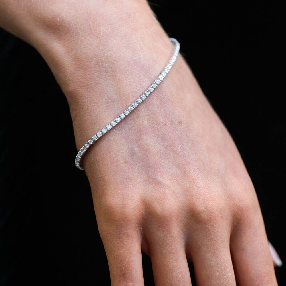 Platinum 2.00ct Diamond Tennis Bracelet image number 7