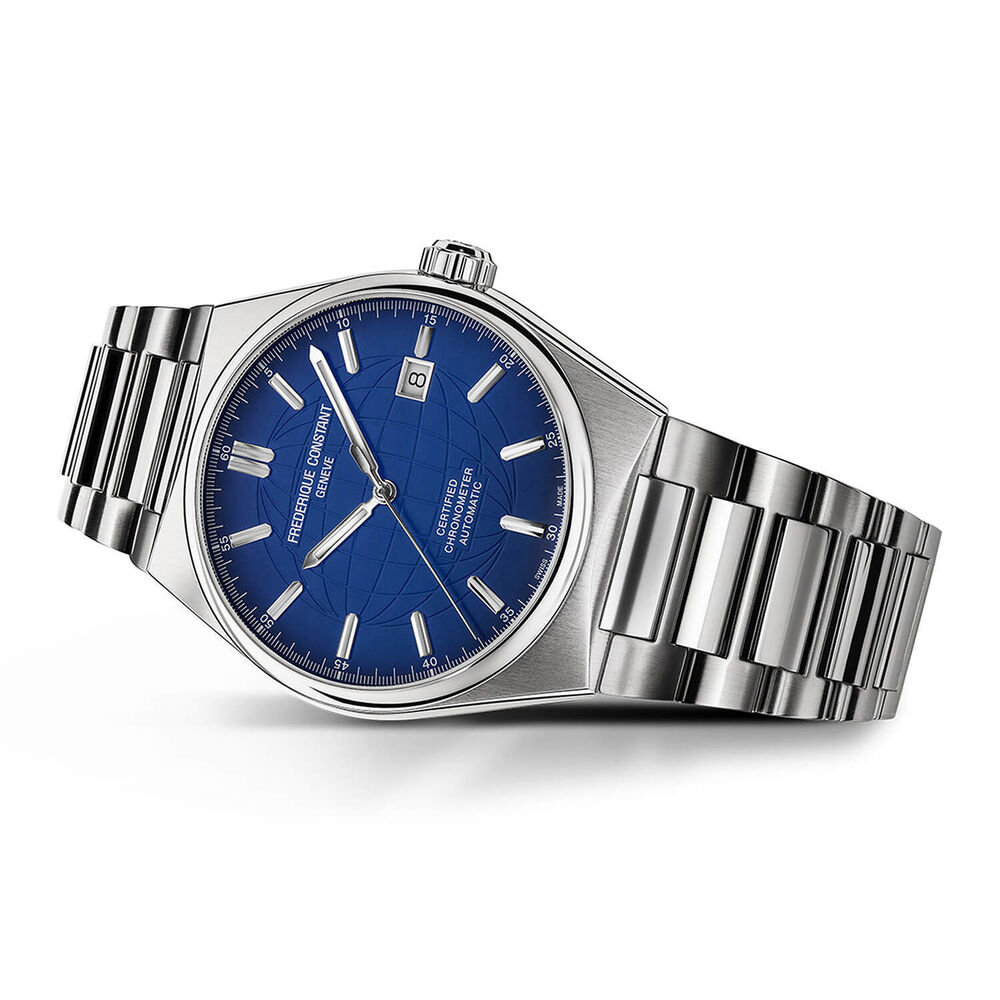 Frederique Constant 41mm Blue Dial Steel Case Bracelet Watch image number 2