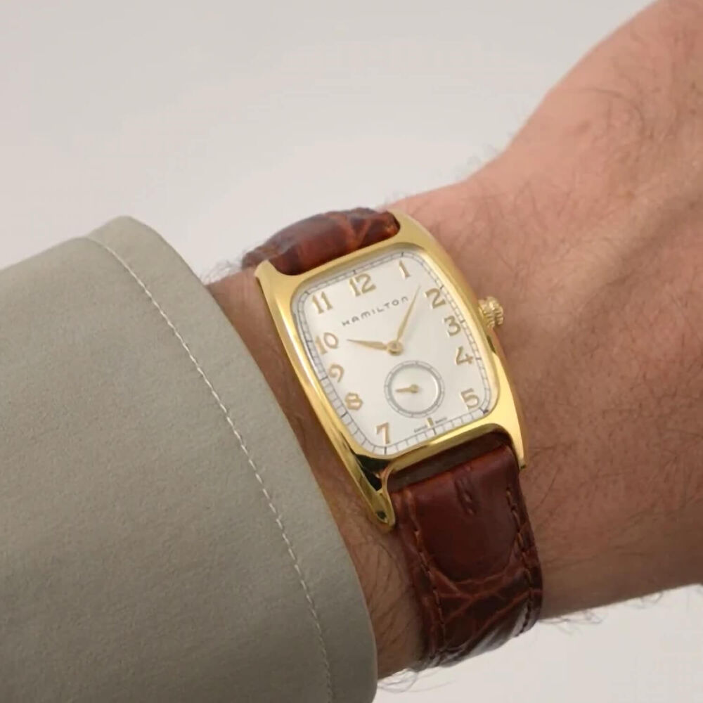 Hamilton American Classic Boulton  Quartz 27mm x 31,6mm White Dial Brown Leather Strap Watch