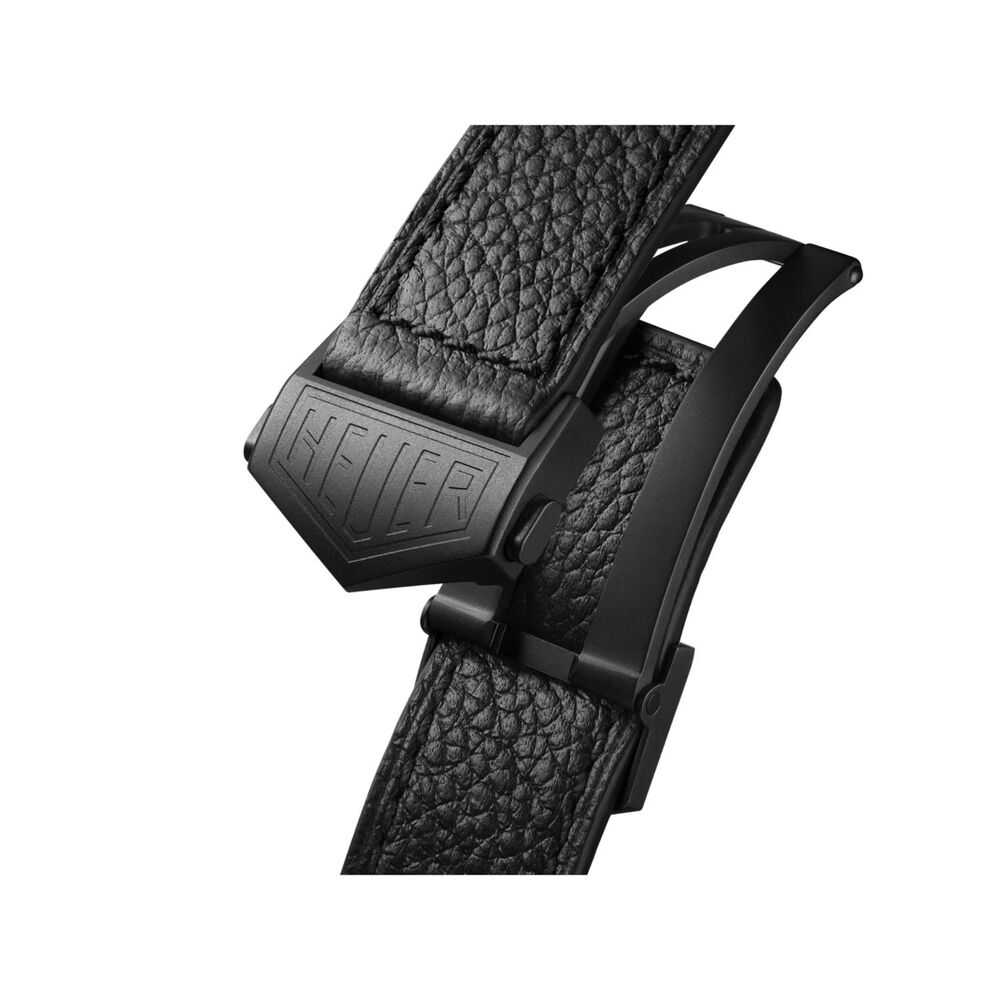 TAG Heuer Monaco Chronograph Stopwatch 39mm Black & Silver Dial Leather Strap Watch image number 3