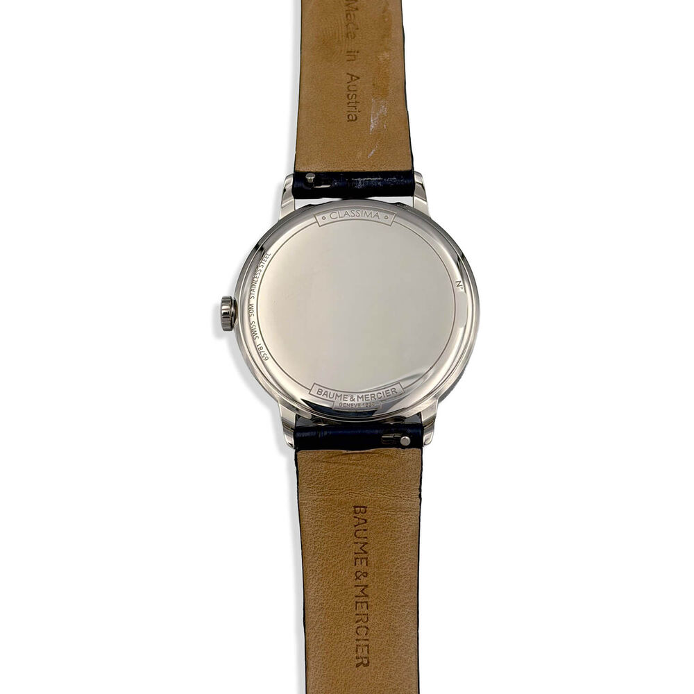 Pre-Owned Baume&Mercier Quartz 36.5mm Silver Dial Blue Strap Watch