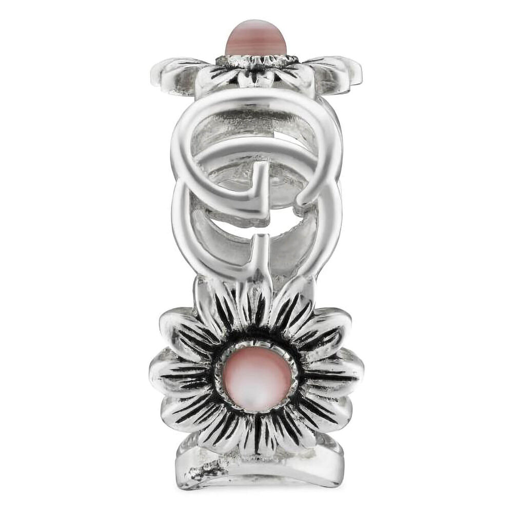 Gucci GG Marmont Sterling Silver Pink Mother of Pearl Ring